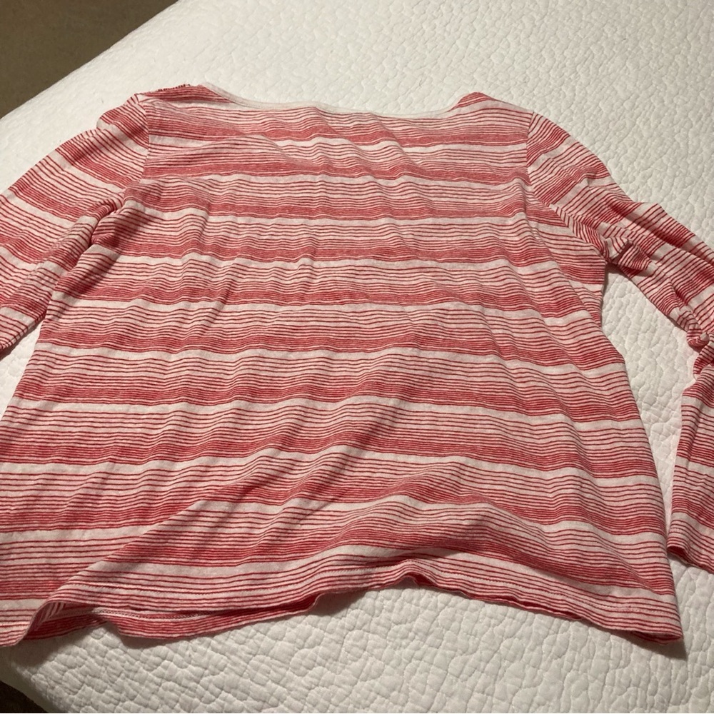 Banana Republic Women's Striped Long Sleeve Tee | Size XL | Linen + Cotton Blend - Picture 7 of 8